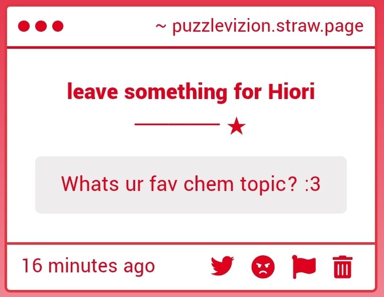 puzzlevizion's tweet image. STRUCTURE AND BONDING. Structure and Bonding are so fucking easy I love structure and bonding.
puzzlevizion.straw.page