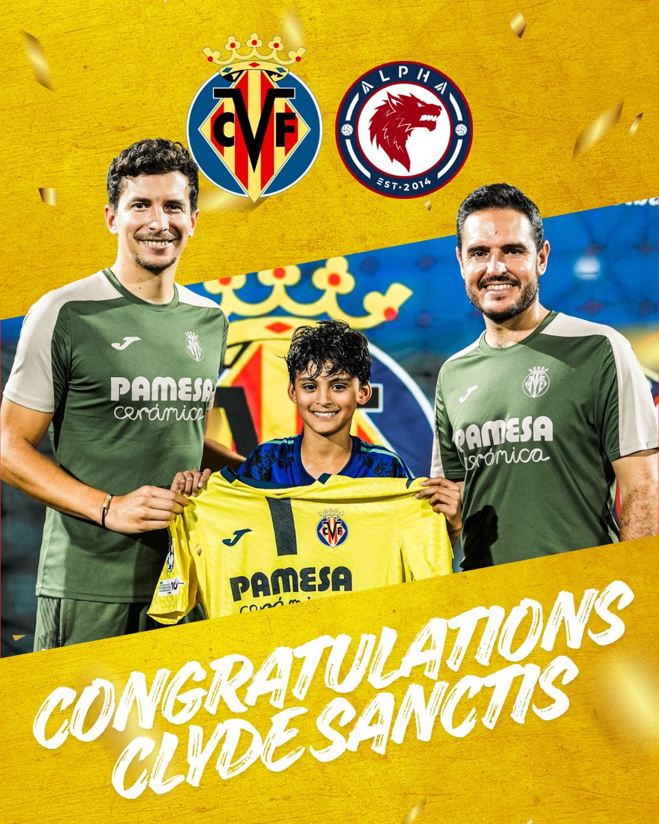 Congratulations to Clyde Sanctis — selected for the Villarreal CF Player Training Week in Spain! 🇪🇸💛

A fantastic achievement and a proud moment for the Alpha family. ❤💙
Well done, Clyde — Spain awaits.

#AlphaFootballAcademy #VillarrealCF #PathwayToSpain 🐺⚽🌟🇴🇲🇪🇸