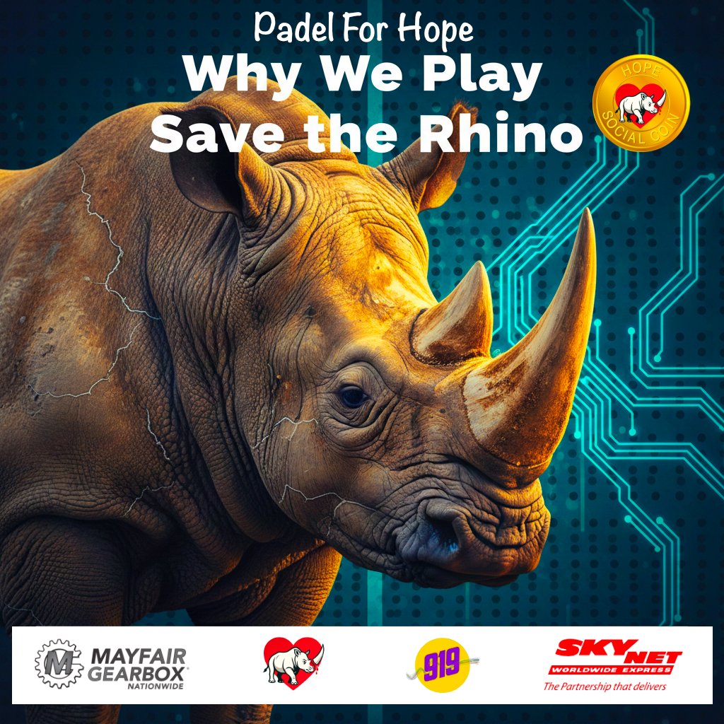 kap98k's tweet photo. Rhinos have walked this planet for over 50 million years yet today, they stand on the edge of disappearing forever.

Only about 27,000 rhinos remain in the wild. Poaching, trafficking, and habitat loss continue to push them toward extinction.

This is why the PadelForHope Series exists.
This is why we play.
This is why transparency matters.

Every swing on Nov 29 helps protect one of Earth’s most ancient and threatened animals. 🦏💛

#PadelForHope #SaveTheRhino #WildlifeConservation