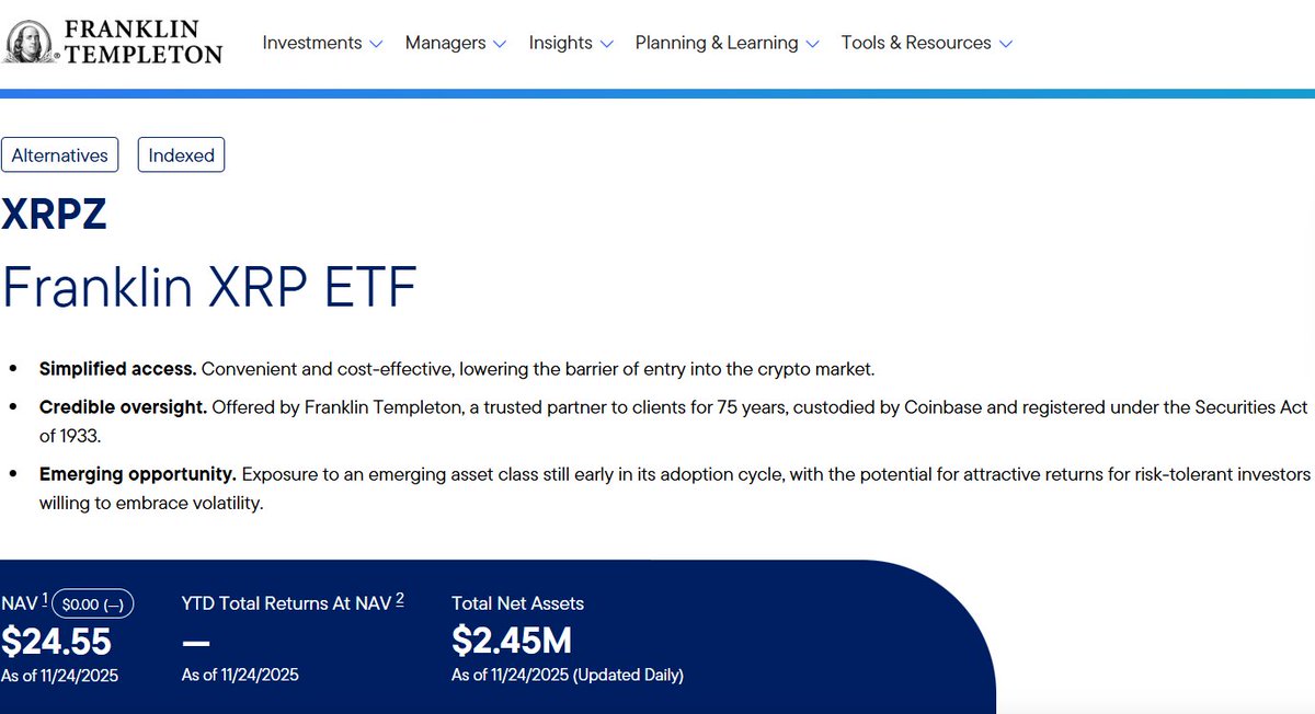 ChadSteingraber's tweet image. --LAW DAY 128--

The debut of two XRP ETF&apos;s marked the first time that four simultaneous spot XRP went head to head.

Bitwise is currently the strong leader and took in nearly 8 Million XRP in AUM on its third trading day, besting it&apos;s own second day.