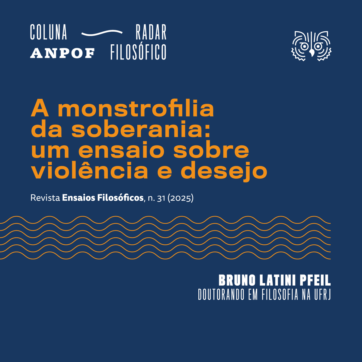 Este Radar Filosófico apresenta uma reflexão sobre o processo de monstrificação de corporalidades marginalizadas, trabalho de Bruno Latini Pfeil, doutorando em Filosofia na UFRJ. 

Leia aqui:
anpof.org.br/comunicacoes/c…