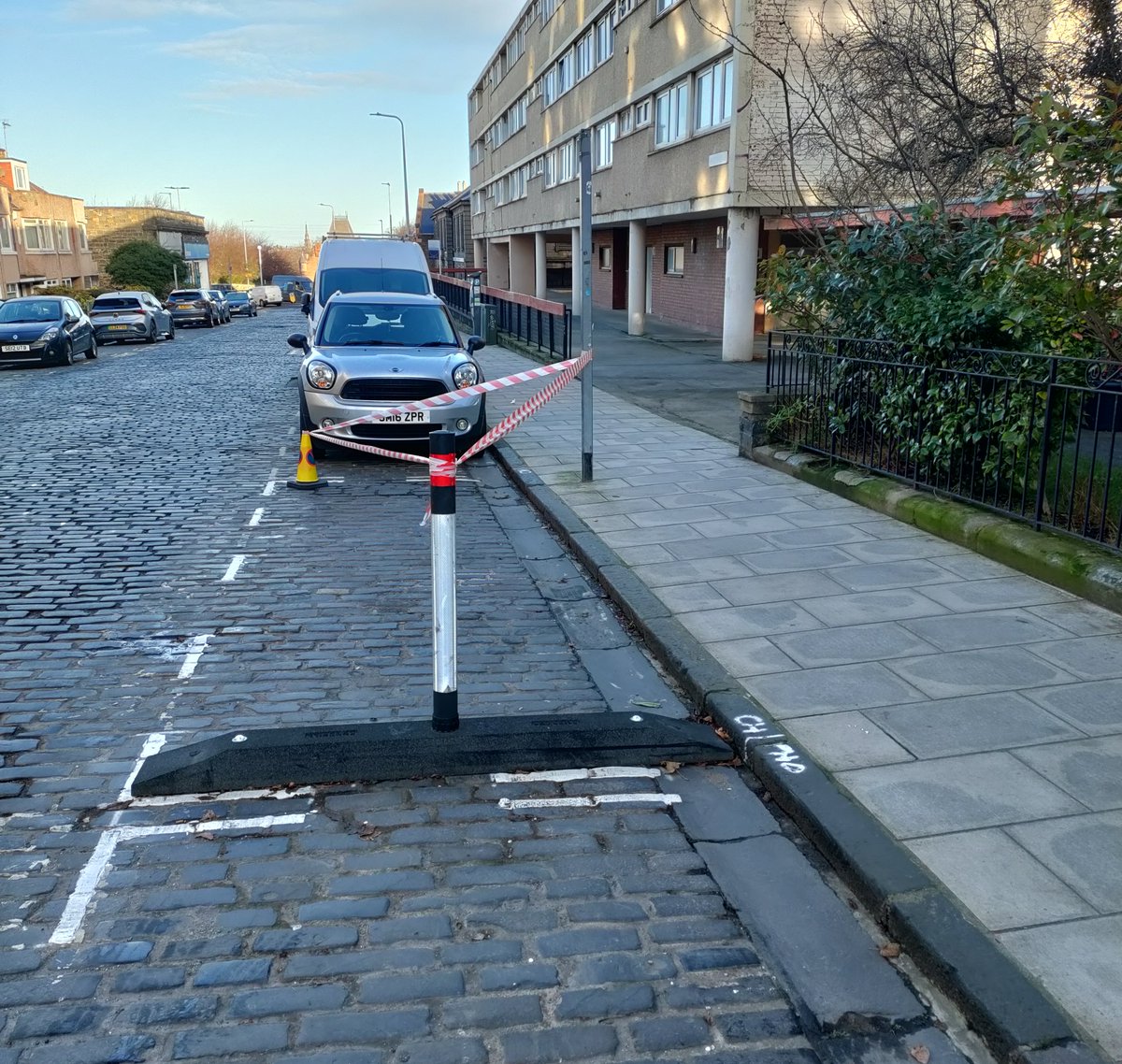 Cyclehoop hanger installation on East Claremont Street in pro.