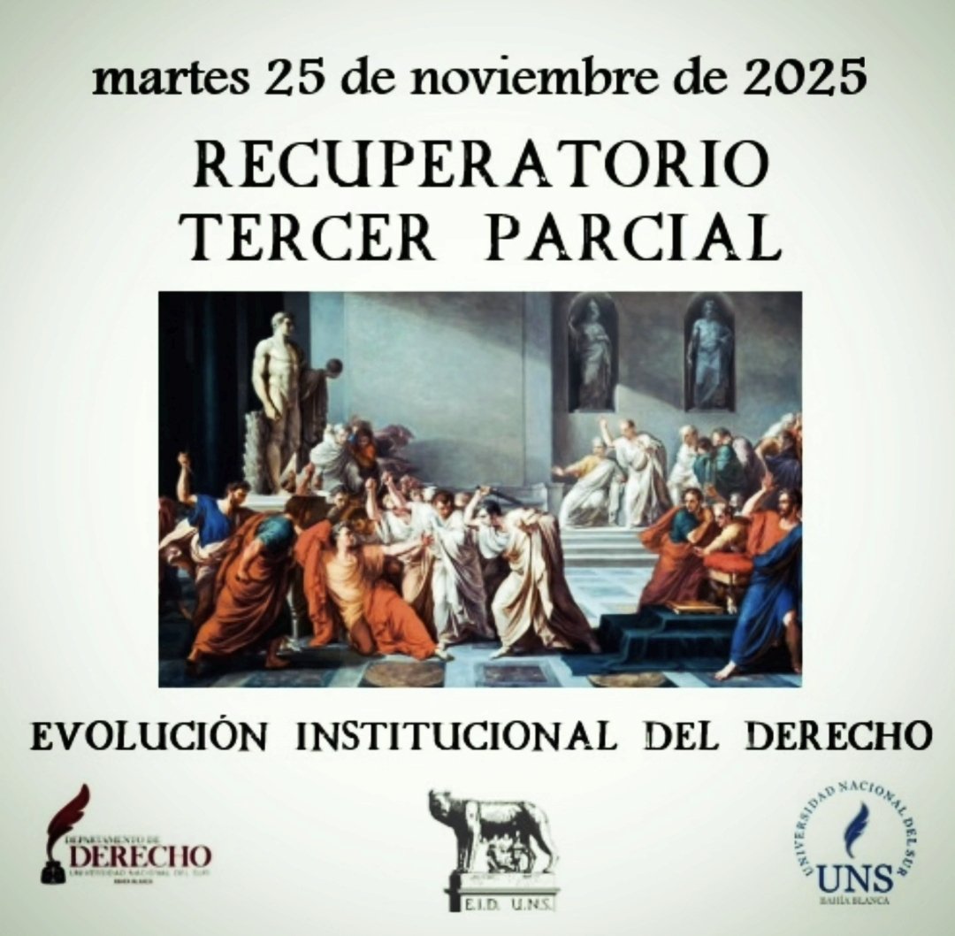 Hoy martes 25 de noviembre recuperatorio del tercer parcial