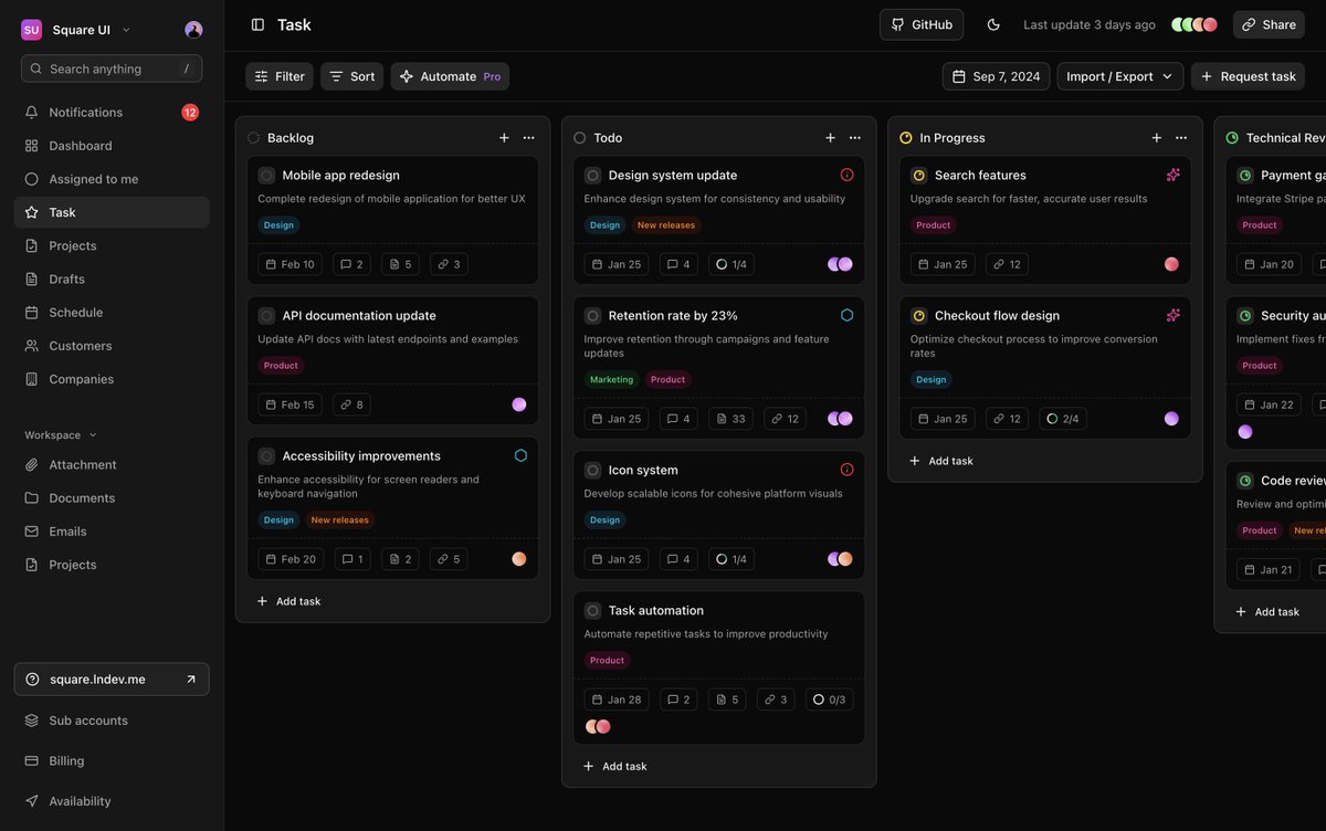 ln_dev7's tweet image. Open-source layouts I built this month with @shadcn  

GitHub: github.com/ln-dev7/square…