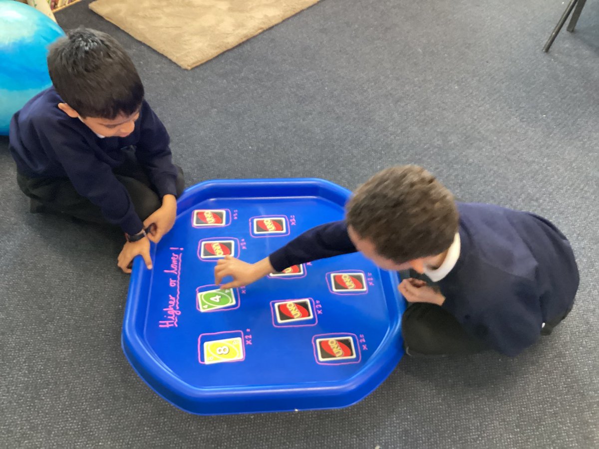 MissPatel_AMPA's tweet image. In #maths, we have been learning about multiples. We played a game of higher or lower with uno. We had to aim to get a higher answer than the previous multiple. So much fun! @AbbeyMead_TMET @AbbeyMead_Maths #learning #fun