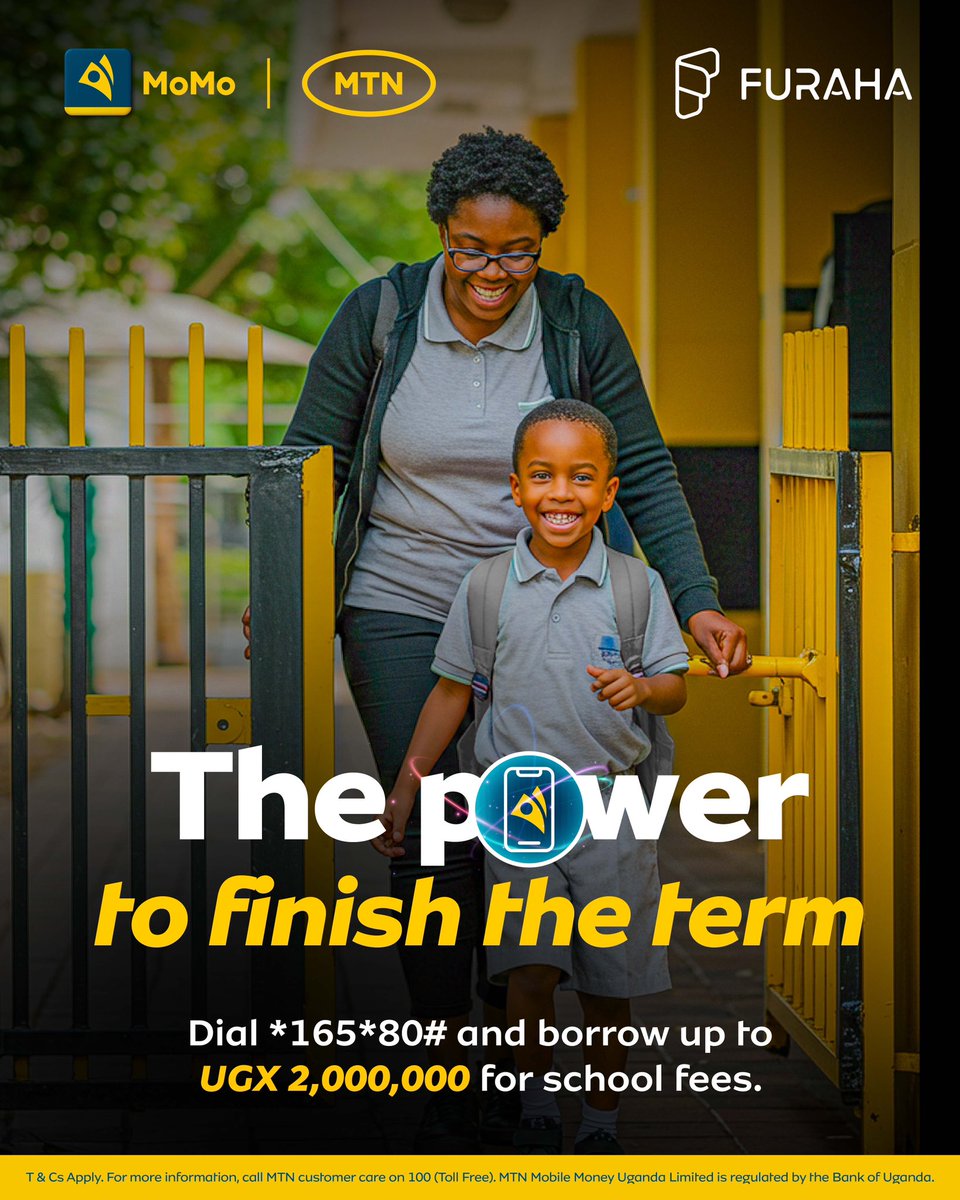 When the term is still going but the wallet is saying otherwise. Don’t worry. 

Dial *165*80# for a school fees loan of up to UGX 2M.