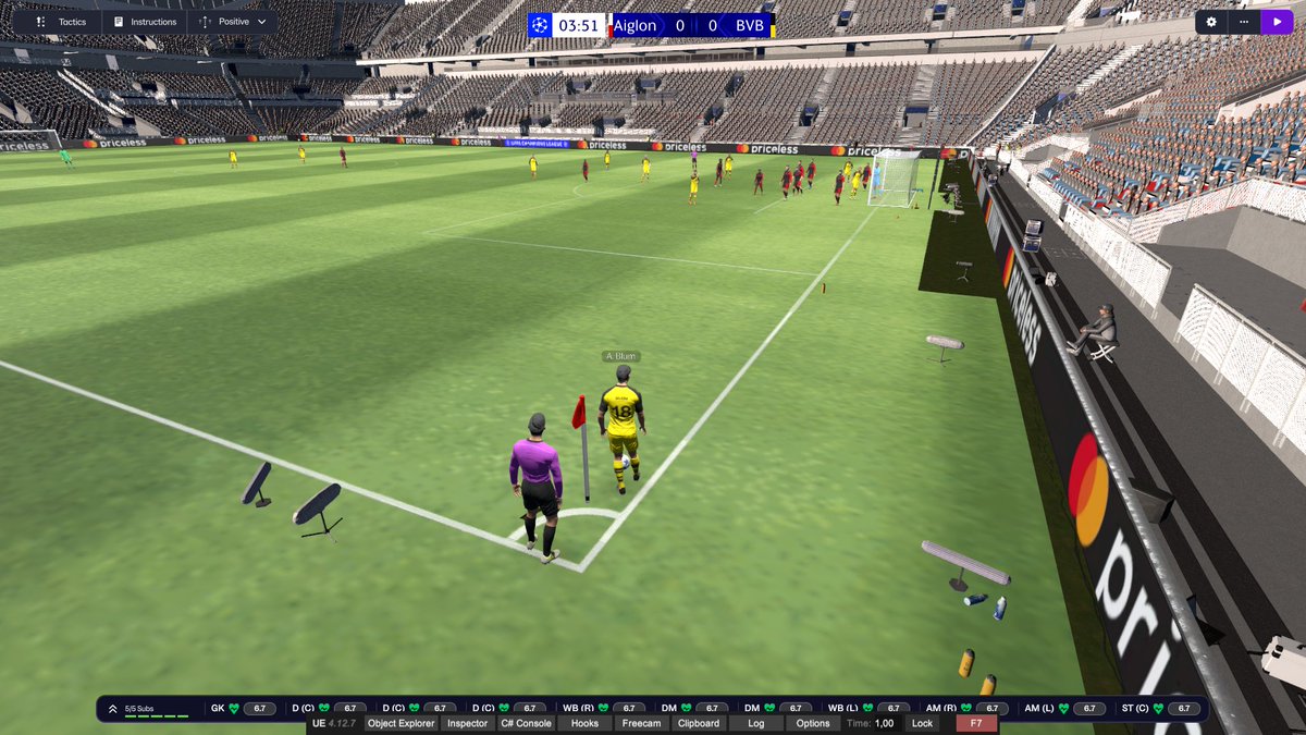 Just an image, and I know the corner flag position is wrong, but look up there in the top left and right stand ;)