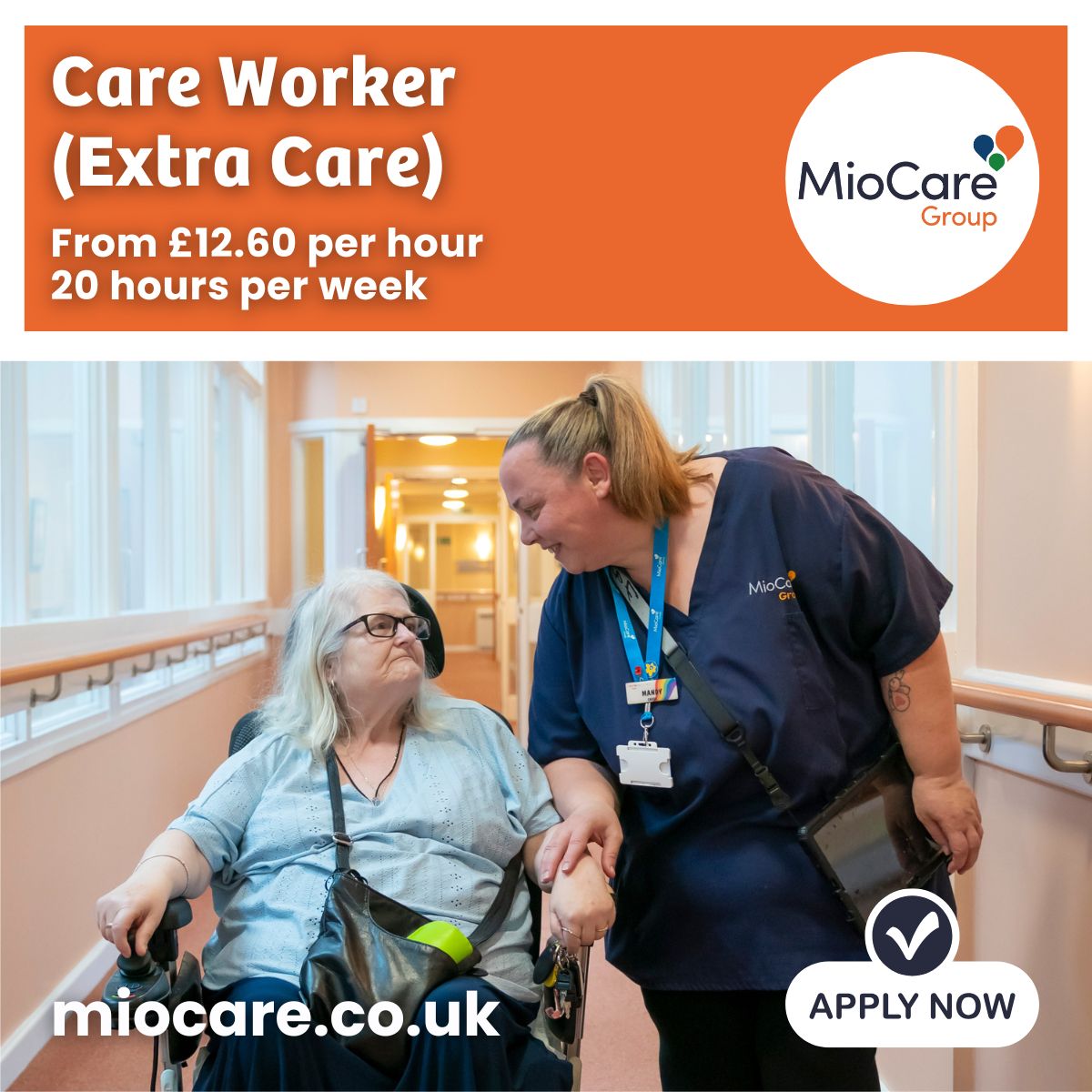 **JOB VACANCIES**

🤔 Are you caring, supportive, dedicated and looking for work?

🙌 This is an exciting opportunity to be part of MioCare's Extra Care team!

Visit our website to read more about the role and apply now:

🔗 miocare.co.uk/vacancies/care…