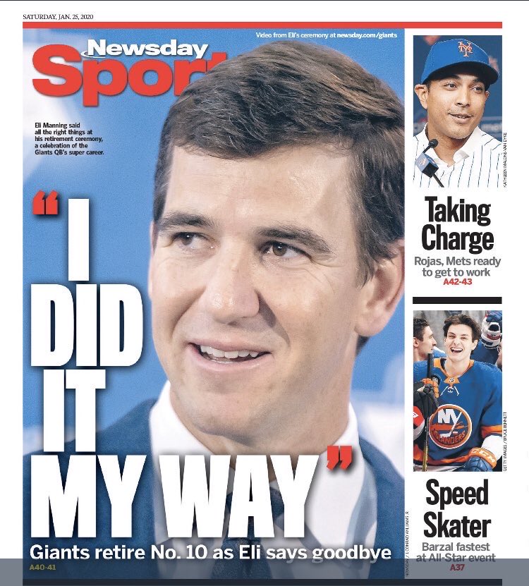 Let’s all be Thankful for Eli Manning! #HappyThanksGivingWeek Thanks 🙏🏻 for the Two 2️⃣ Rings! ⁦<a href="/Giants/">New York Giants</a>⁩