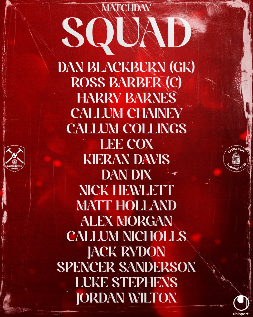 castlecaryafc's tweet image. SQUAD📝
Here is your Castle Cary side to face Paulton Sports in the Quarter-Final tonight💪

#CastleCaryFC #CCFC🔴⚫️ #UpTheCamels🐪