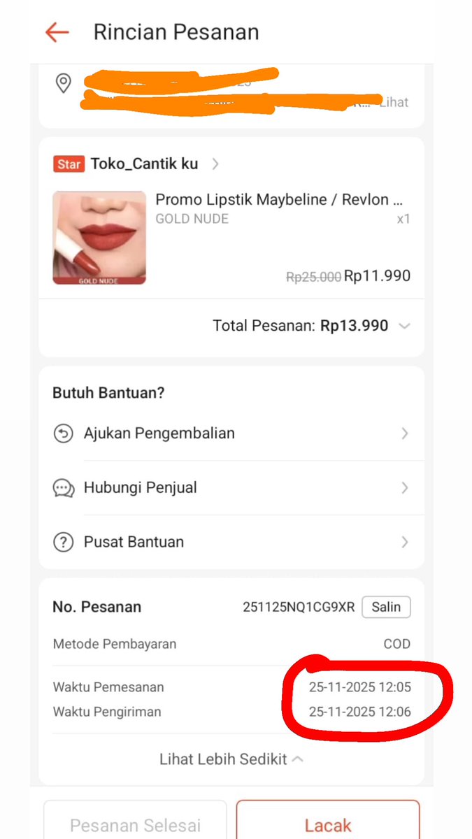 PLEASE HELP ‼️‼️
jadi adekku tiba2 di shopee nya ada pemesanan barang ini padahal dia gak pesan apapun sama sekali. bahkan di keranjangnya juga gak ada.