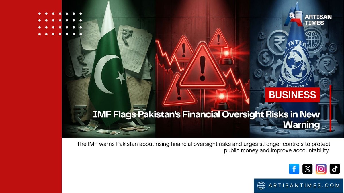 artisan_times's tweet photo. IMF warns Pakistan about serious gaps in financial oversight. Stronger controls and clearer audits are urgently needed.
#IMFGrowthProjections #IMF2025 #PakistanArmy #Governance #AuditReforms #Economy
Read more:https://t.co/JYOCc67myw https://t.co/Eow3lXtuSb