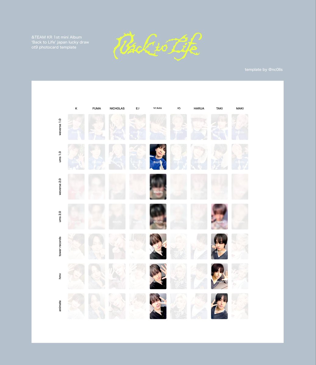 &TEAM YUMAトレカセット♡手書き ラキドロ等 14枚♡ &TEAM MAKI マキ ユニバ ラキドロ 手書き トレカ - メルカリ