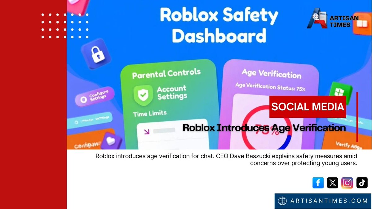 artisan_times's tweet image. Roblox requires age verification for chat starting January. CEO Dave Baszucki explains child safety measures.
#RobloxChildSafety #AgeVerification #SafeGaming #OnlineSafety
Read more: artisantimes.com/roblox-introdu…