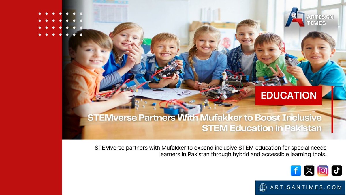 artisan_times's tweet image. STEMverse partners with Mufakker to advance inclusive STEM learning for children with special needs across Pakistan.
 #STEM #InclusiveLearning #EdTech #Pakistani 
Read more: artisantimes.com/stemverse-part…