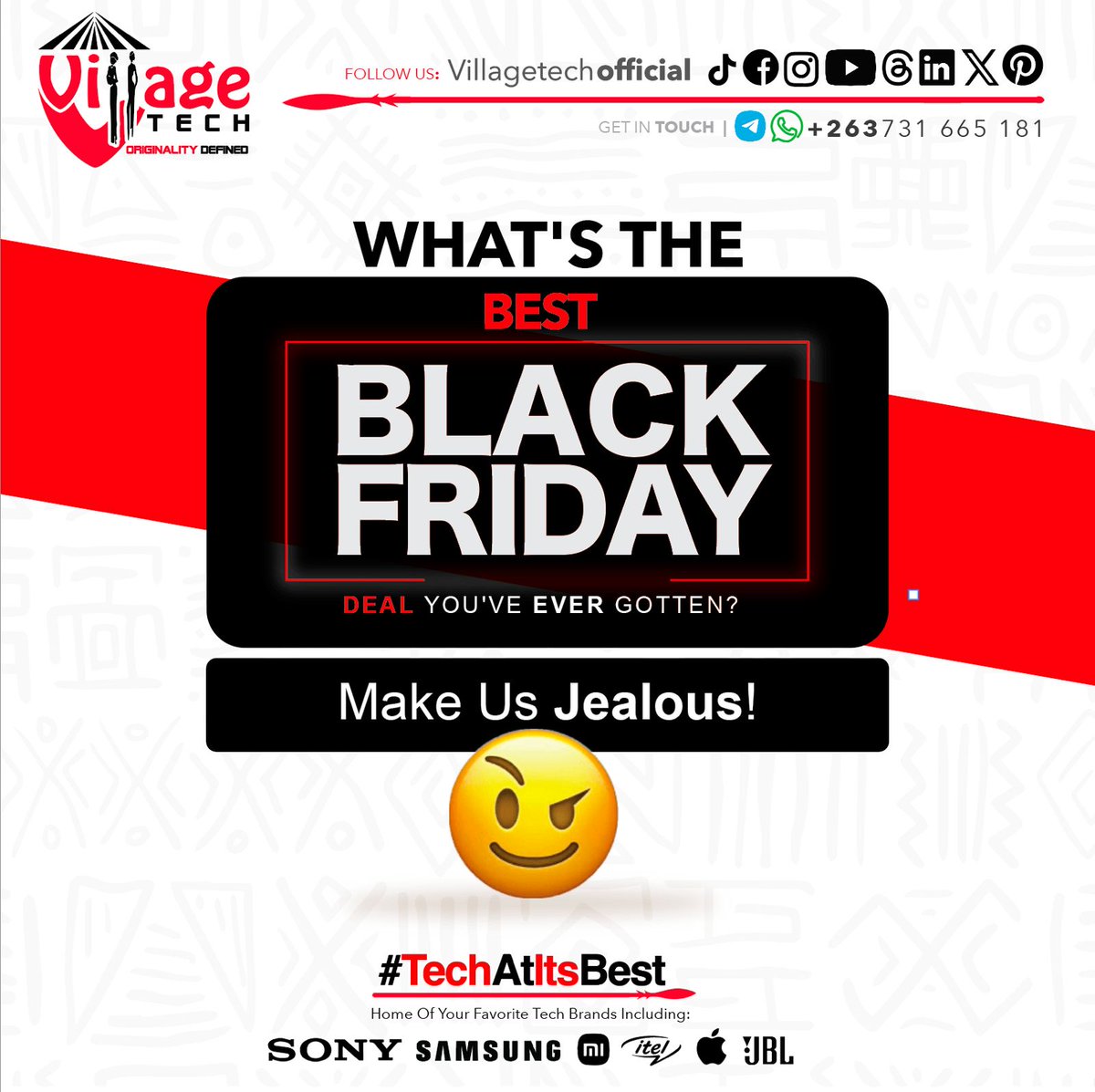 VillageTechOff's tweet image. What&apos;s the best Black Friday deal you&apos;ve EVER gotten? Make us jealous! 

#TechAtItsBest