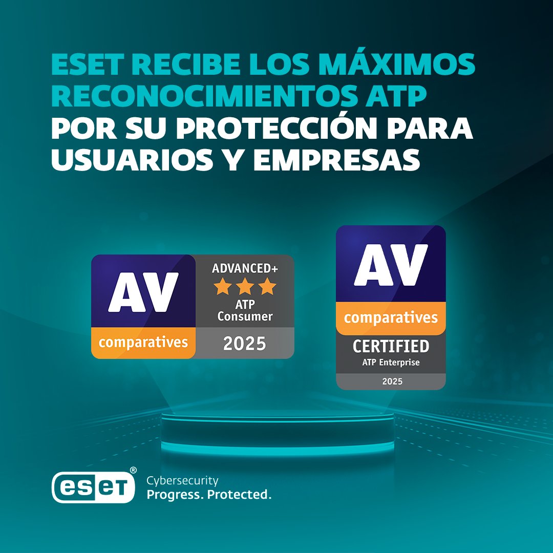 ESETLA's tweet image. Nos enorgullece compartir que logramos resultados destacados en las últimas pruebas de Advanced Threat Protection (ATP) de @AV_Comparatives  para seguridad de hogares y empresas.

🔹 ESET PROTECT Entry: certificación máxima, 15 de 15 ataques bloqueados y muy bajos falsos…