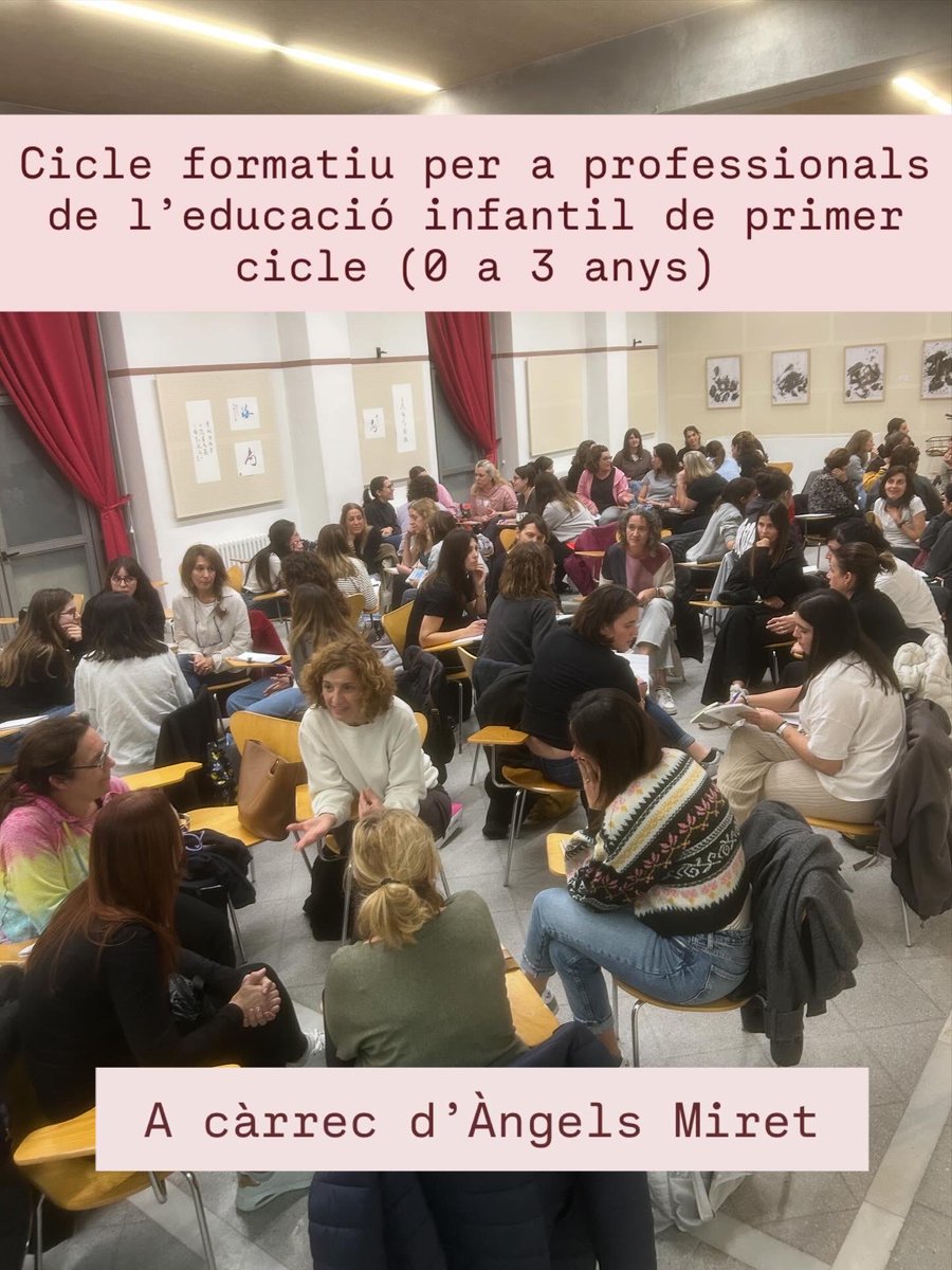 educacio_gi's tweet photo. Aquest 2025 el Servei d’Educació ha celebrat la desena edició del cicle formatiu adreçat a professionals d’escoles bressol.

Més de 75 participants han pogut aprofundir sobre “El dol de les primeres separacions i la pèrdua en infants de 0 a 3 anys” de la mà d’@miret_rial https://t.co/PfnIbdOgJT