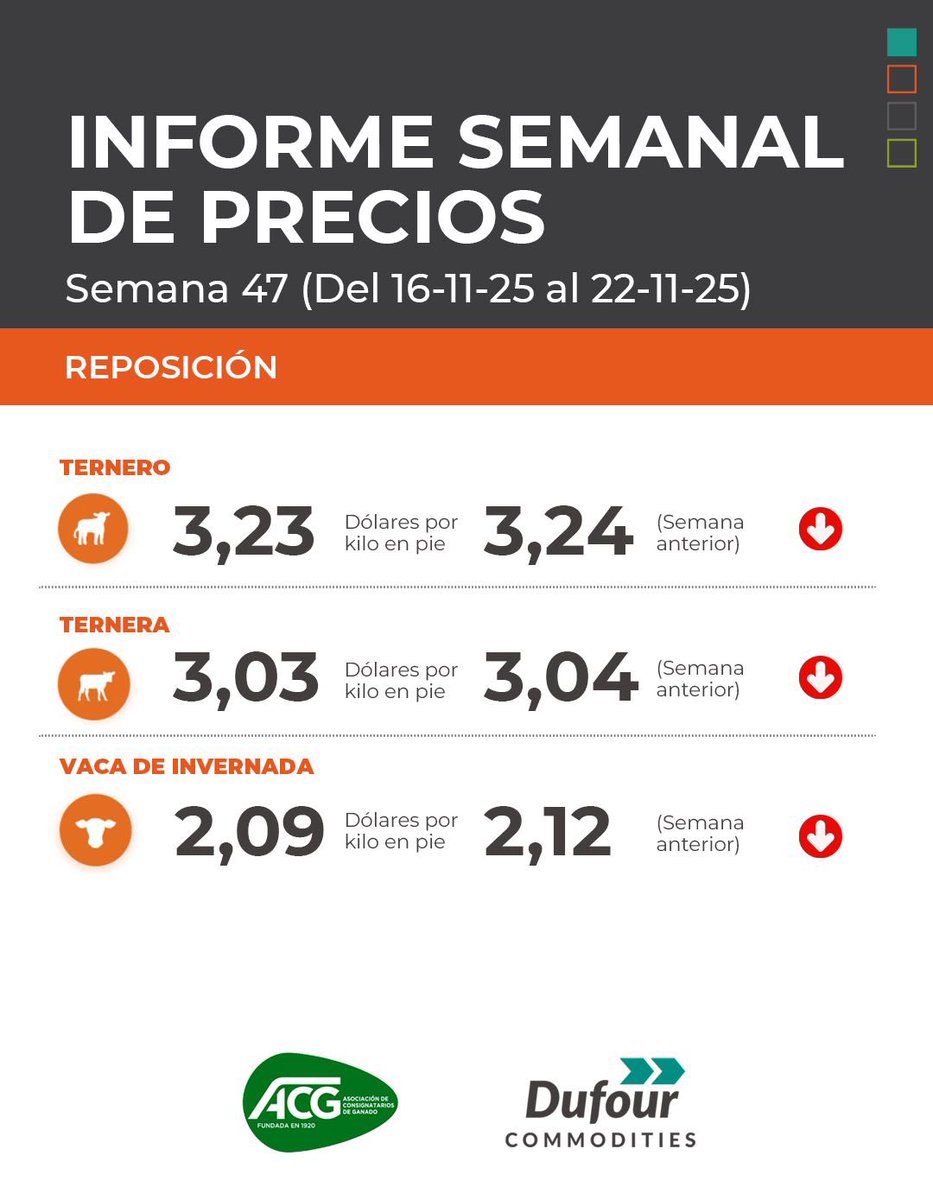 🌱Compartimos el informe semanal de precios: del 16/11 al 22/11👇