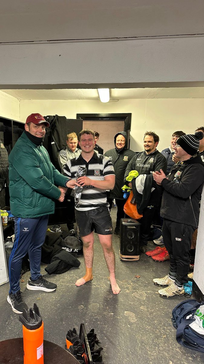 DundalkRFC's tweet photo. 🏉 Round 7 at The Mill Road
A solid outing for our 1XV - 76-0 win over Clondalkin.
🏅 MOTM: Bradley Nealon
👏 New 1XV caps awarded to Sean Fitzpatrick & Josh Spaight by Brendan Cunningham.
Proud moments for everyone involved.
#DundalkRFC #OneClubOneTeam https://t.co/LoBiUCoeuV