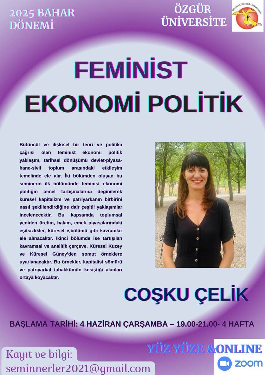 Coşku Çelik hocamız ile 
geçen bahar  döneminde gerçekleştirdiğimiz
'Feminist Ekonomi Politik' (4 hafta)
seminer kayıtlarını youtube kanalımızdan izleyebilirsiniz

Kanalımıza abone olarak destek olabilirsiniz.

1. Hafta
youtube.com/watch?v=83EHCu…

2. Hafta
youtube.com/watch?v=WiJItd…

+