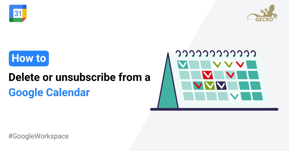 GeckoTechnology's tweet image. Are you subscribed to a 📅 #GoogleCalendar you no longer need? You have options. You can choose to:

🙈 Temporarily hide or remove calendars from your everyday view
❌ Unsubscribe from a calendar
🗑️ Delete the calendar and all of its events

Learn how: support.google.com/calendar/answe…