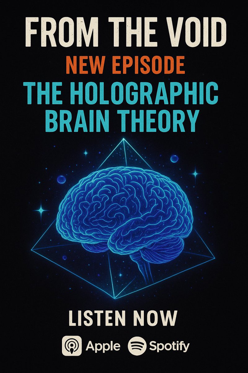 void_fromthe's tweet image. What if your memories aren’t stored in one place?
What if your brain works more like a hologram than a hard drive?
And what if reality itself is way stranger than we think?

#FromTheVoid #HolographicBrain #WeirdScience #Neuroscience #Consciousness #ParanormalPodcast #MindBending