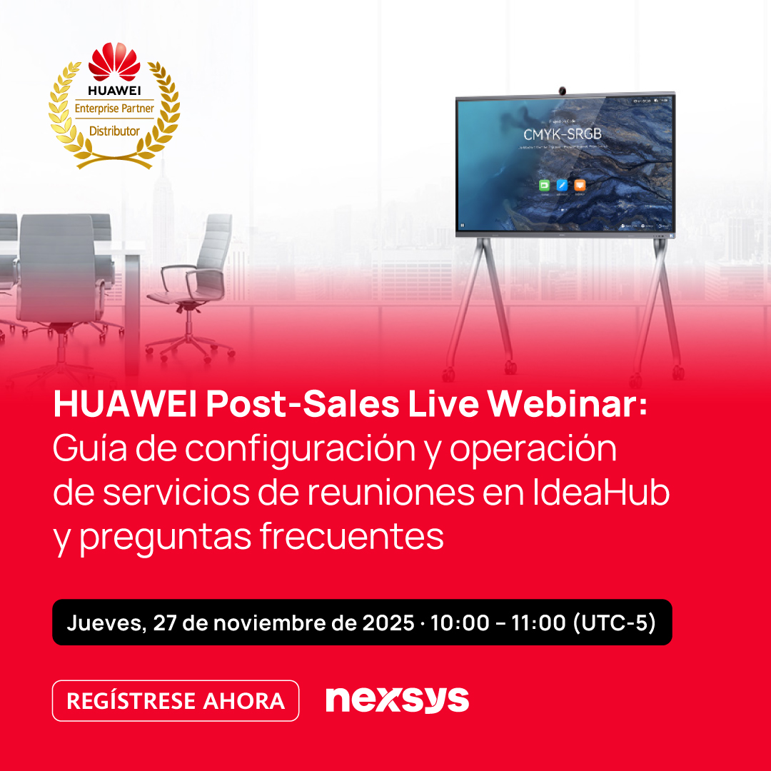 ¡Atención! 🚀
Webinar de Huawei IdeaHub: configuración, operación y tips clave para post-venta.
📅 27 de noviembre · 🕙 10:00 (UTC-5)
#Huawei #IdeaHub #Webinar #ColaboraciónInteligente #Nexsys
hubs.li/Q03VJdXx0