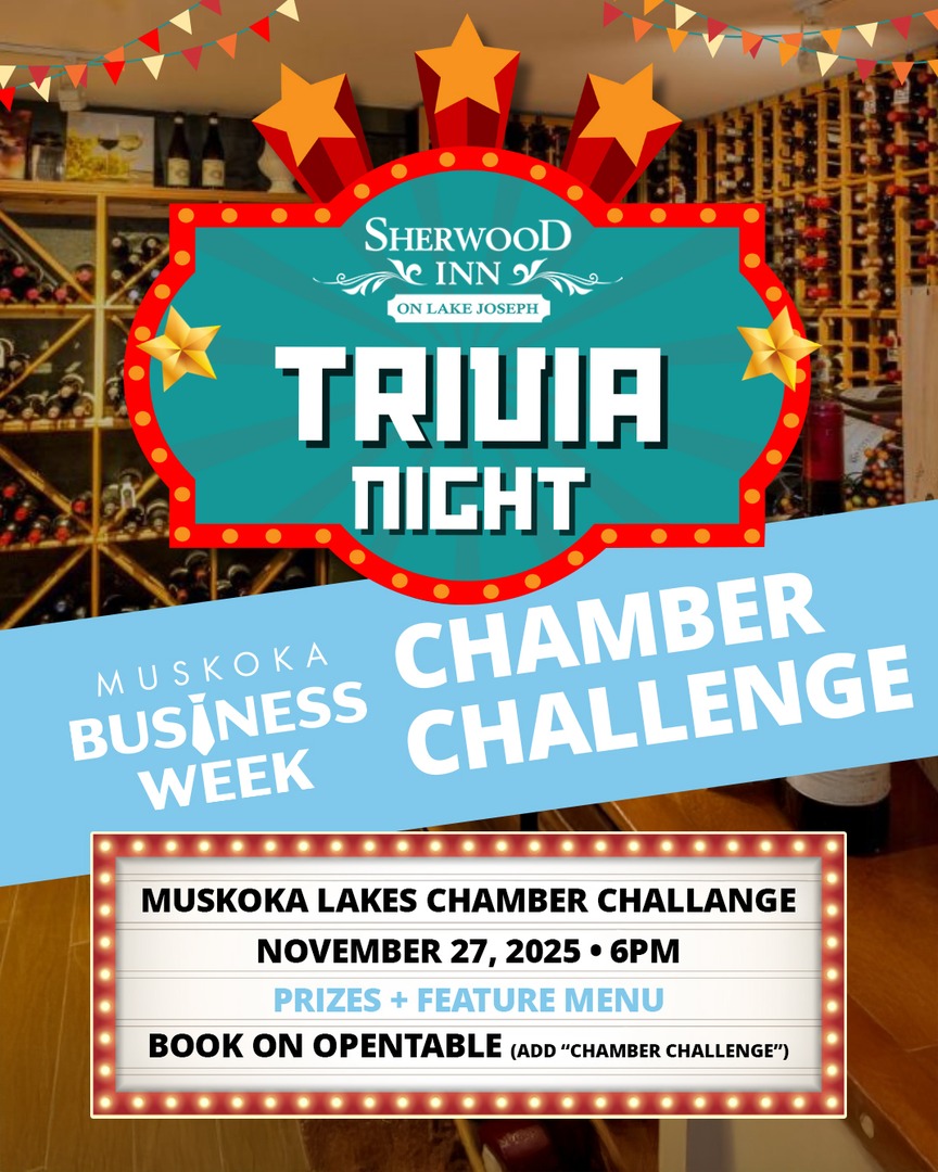 Trivia Night is on! 🏆 Nov 27, 6PM at Sherwood Inn. Take on Team Chamber + grab the bragging rights.

Few spots left—book on OpenTable with note “Chamber Challenge.” heyor.ca/1jk7QY