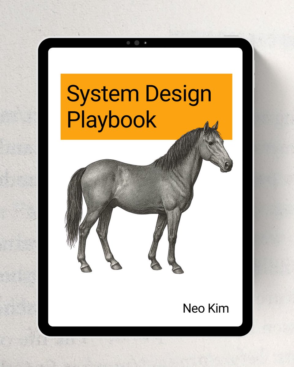 systemdesignone's tweet image. SYSTEM DESIGN PLAYBOOK:

Giveaway Alert (Valid for 24 hours only)!

• System design foundations. 
• Condensed notes to read for system design interviews. 
• Must know concepts from real-world software engineering case studies. 

To get it:

1 Follow @systemdesignone [MUST]
2…