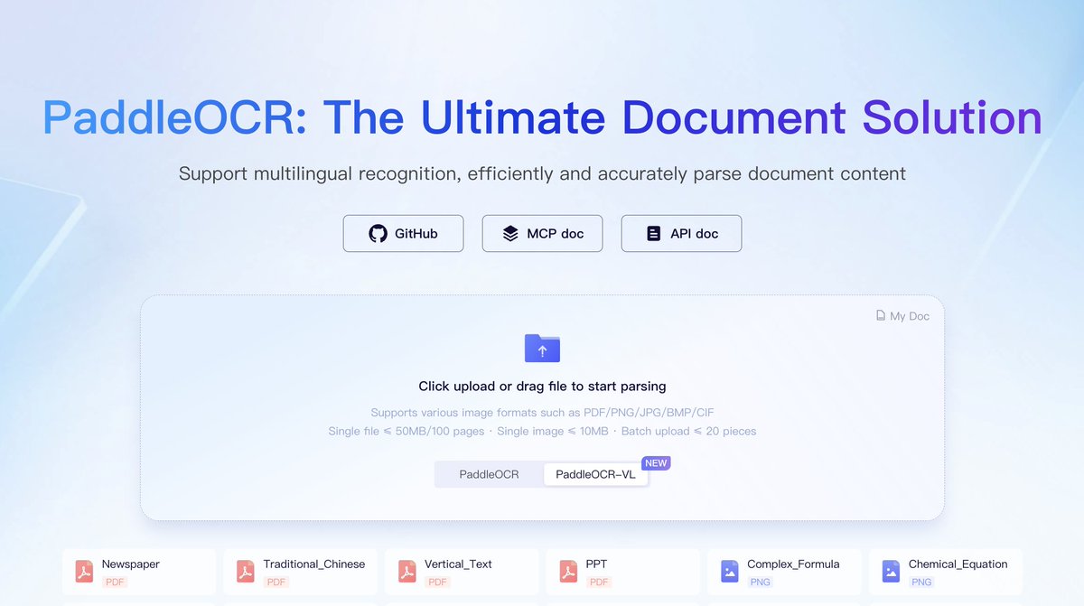 PaddlePaddle's tweet image. 🔍 PaddleOCR-VL Architecture Explained: Why Two Stages Beat End-to-End Models

PaddleOCR-VL stands out in complex document scenarios — and the secret lies in its two-stage “divide &amp;amp; conquer” design. 

1️⃣ Stage 1: PP-DocLayoutV2 — Understand the Page First
Before recognizing…