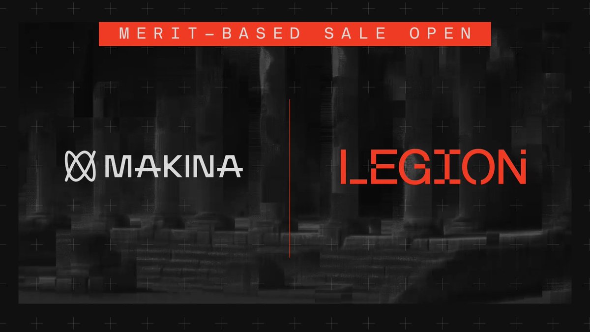 legiondotcc's tweet image. The @makinafi sale is now live on Legion.
Reserved for true Legionnaires.

Link in bio.

*Token Sale not for U.K. or U.S. Persons.