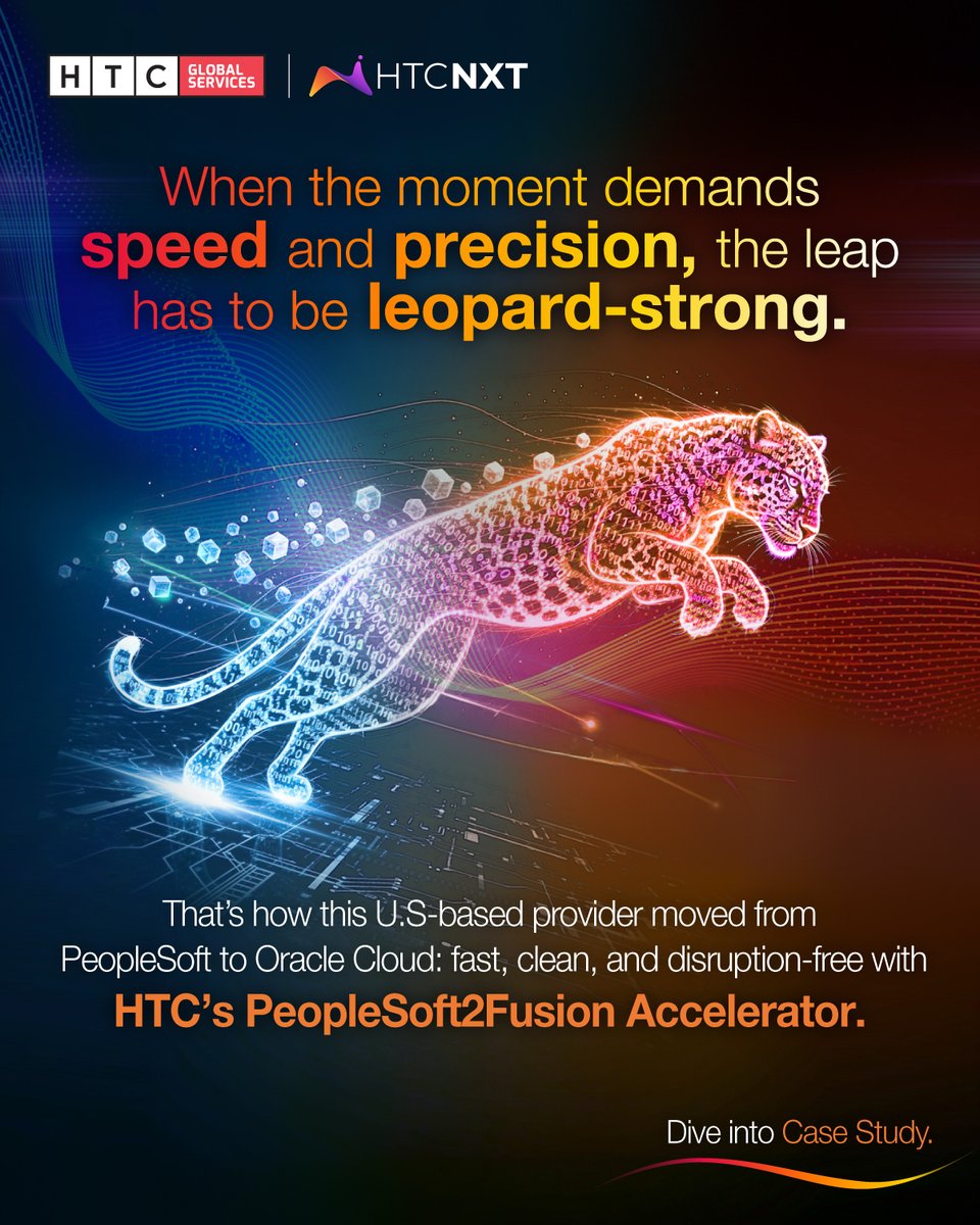 HTCInc's tweet image. A major U.S. hospital network, moving from PeopleSoft to Oracle Cloud, needed more than a standard migration—a leopard-strong leap. HTC’s PeopleSoft2Fusion Accelerator delivered exactly that. Check the case study: htcinc.com/insights/succe…

#peoplesoftfusion #oracleservices