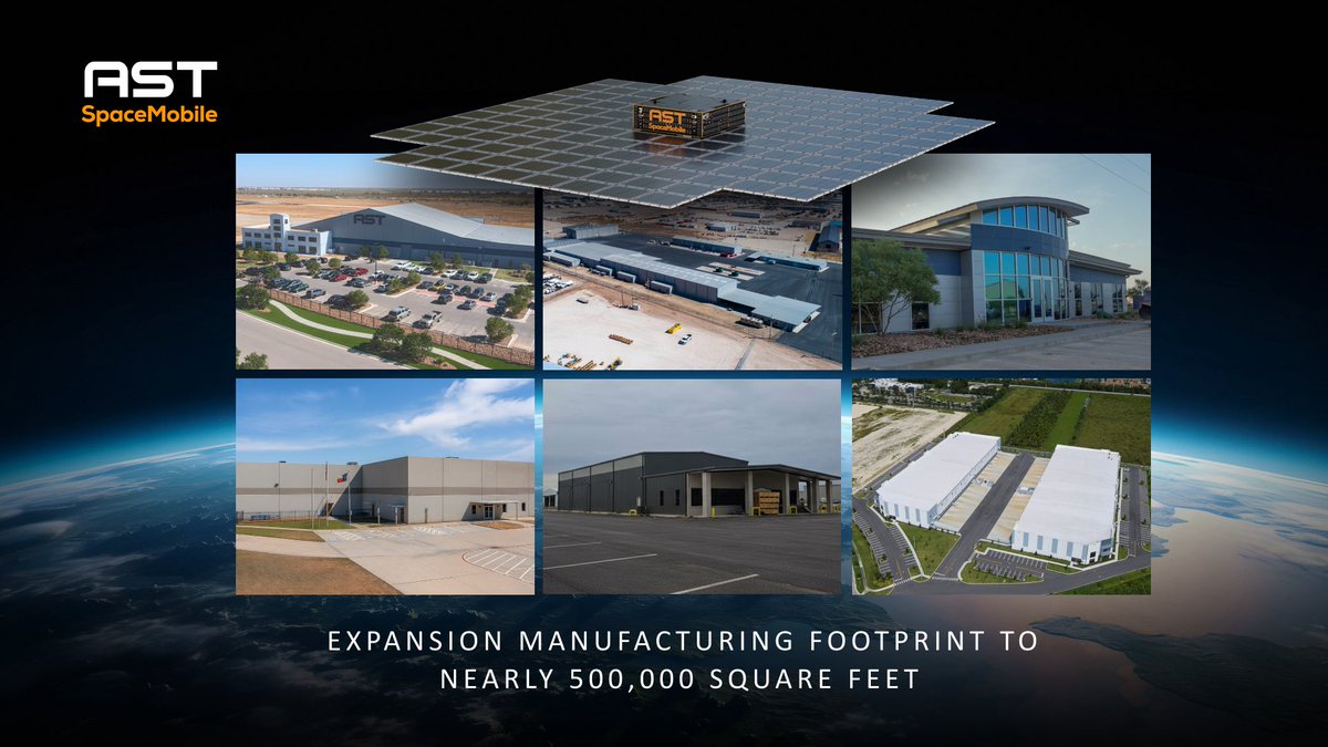 TrackFilings's tweet image. $ASTS AST SpaceMobile Expands Manufacturing Footprint in Both Texas and Florida, Accelerates Next-Generation BlueBird Production:

businesswire.com/news/home/2025…