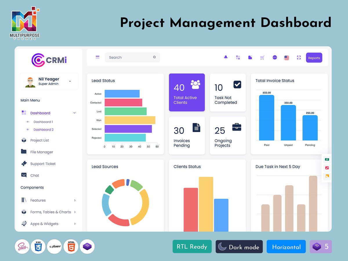 MultiStoreTheme's tweet image. New Project Management Admin Dashboard Template with Modern UI
.
Buy Now: themeforest.net/item/crmi-boot…
.
#projectmanagement #admindashboard #dashboardtemplate #teamtools #taskmanagement #newlaunch #responsiveui #dashboarddesign #modernui #projecttracking #collaboration #webtemplate