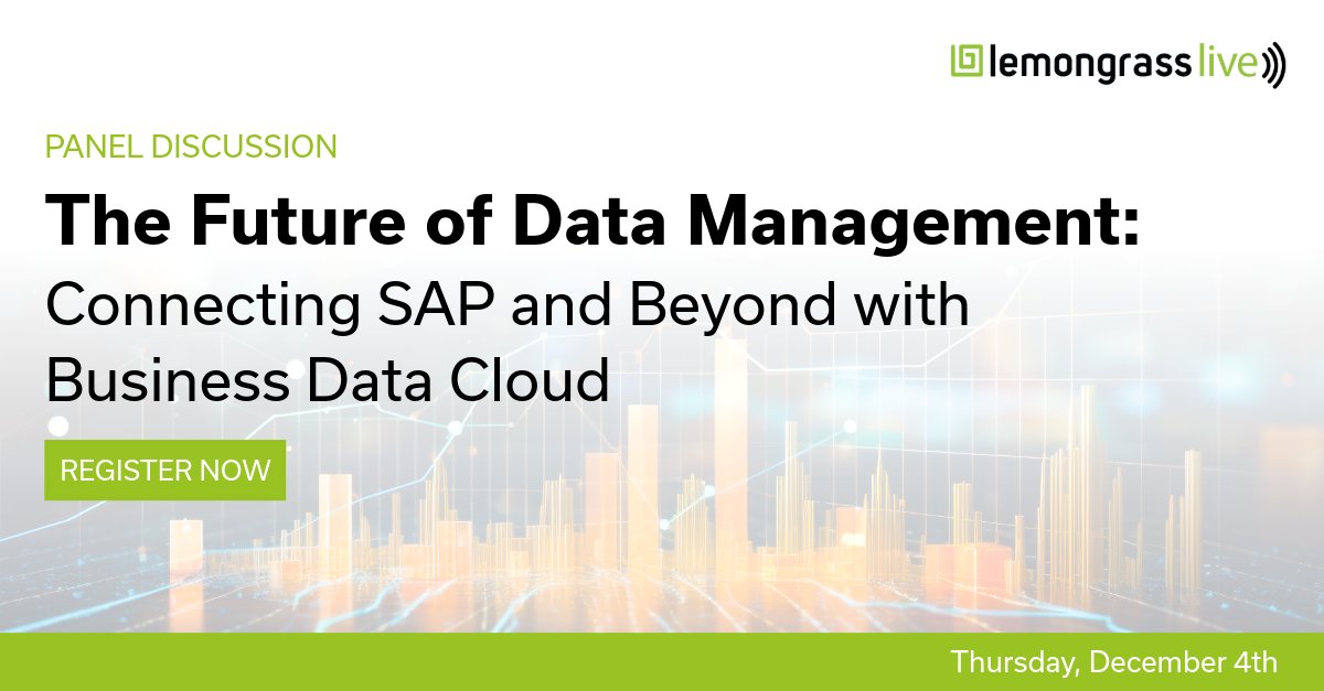 LemongrassCloud's tweet image. Struggling to connect #SAP and non-SAP data or get meaningful insights? SAP #BusinessDataCloud (BDC) brings all your enterprise data together in a single, trusted foundation for analytics, planning, and AI.  Join our webinar and find out how: 
hubs.la/Q03VGh470

#SAPBW
