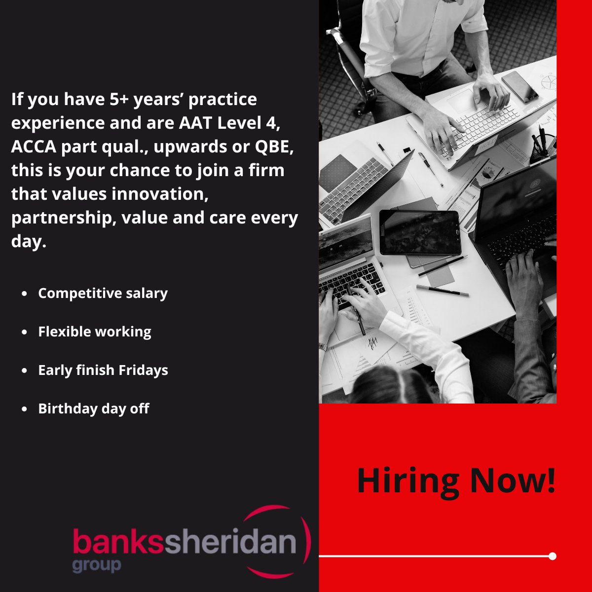 BanksSheridan's tweet photo. “We’re Growing!”

Exciting times at Banks Sheridan! After merging with another respected accountancy firm, we’re expanding our team.
Apply today and grow with us!
#AccountancyJobs #CareerGrowth  #JoinOurTeam https://t.co/3WH9HvRhHH