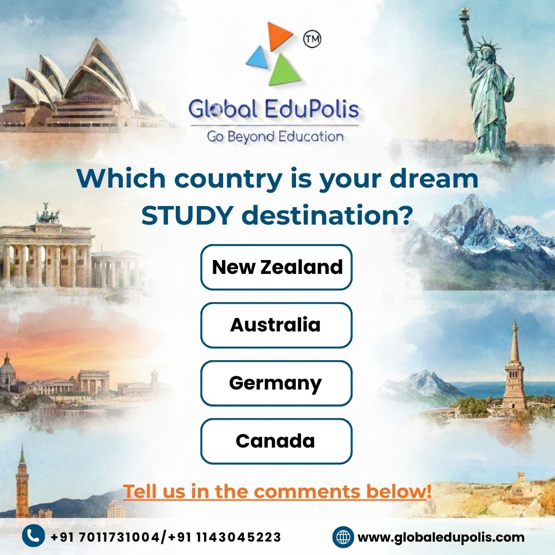 Dreaming of studying abroad? 🌍✨

Choose your perfect destination and let Global Edupolis guide your journey!

📞 +91 7011731004 | +91 1143045223
🌐 globaledupolis.com
#StudyAbroad

#GlobalEduPolis
#DreamCountry
#StudyOverseas
#ChooseYourDestination
