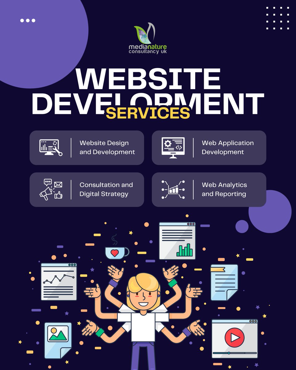 medianatureUK's tweet image. ✨ Our Services Include:
✔️ Website Design &amp;amp; Development
✔️ Web Application Development
✔️ Digital Consultation &amp;amp; Strategy
✔️ Web Analytics &amp;amp; Reporting

💬 Ready to get started? Contact us today!

#WebsiteDevelopment #WebDesign #WebDeveloper