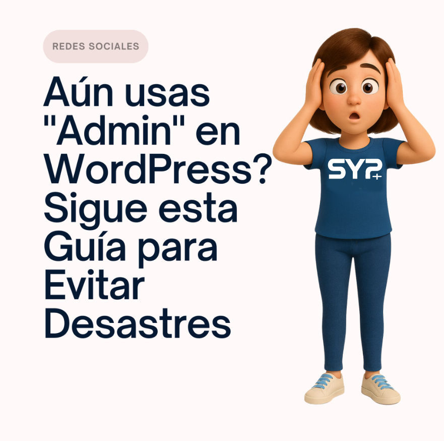 SYPDesign's tweet photo. "Admin” es la llave para que te hackeen 😳 Protege tu página cambiando ese usuario ¡Es urgente! 🔑🛡️

🔗 Link en la Bio: Blog | Plus https://t.co/GO9n5x10eR