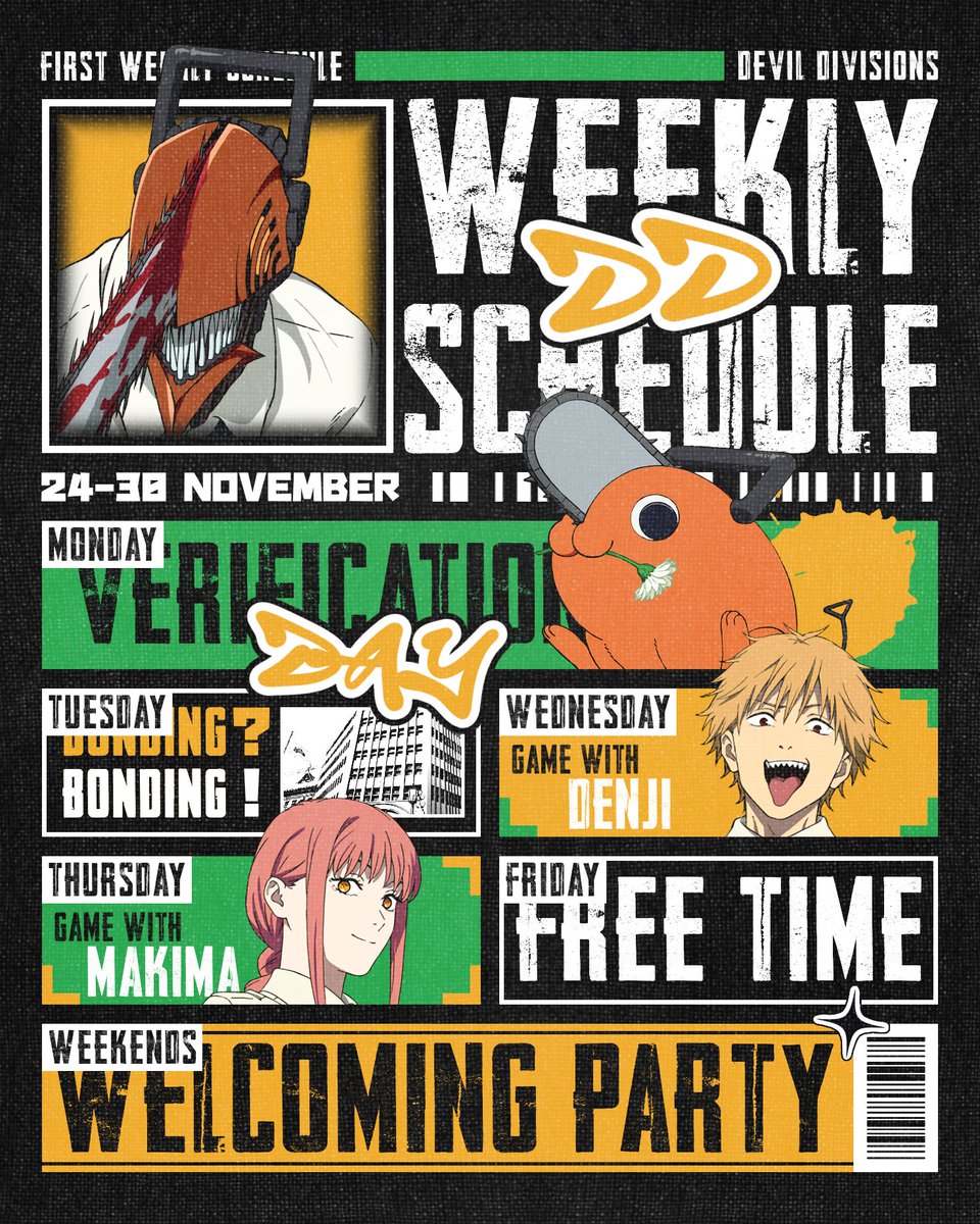 DevilDivisions's tweet image. ️ ️
𝗙𝗶𝗿𝘀𝘁 𝘄𝗲𝗲𝗸 𝘀𝗰𝗵𝗲𝗱𝘂𝗹𝗲 is here. Check your tasks, keep your guard up, and make this division proud.
 ️ ️ ️ ️