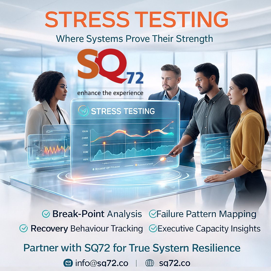 SQ72Testing's tweet image. ⚡ Stress Testing reveals what breaks first — and why.
SQ72 shows your system’s limits before your users do.
🌐 sq72.co
#PerformanceTesting #Scalability