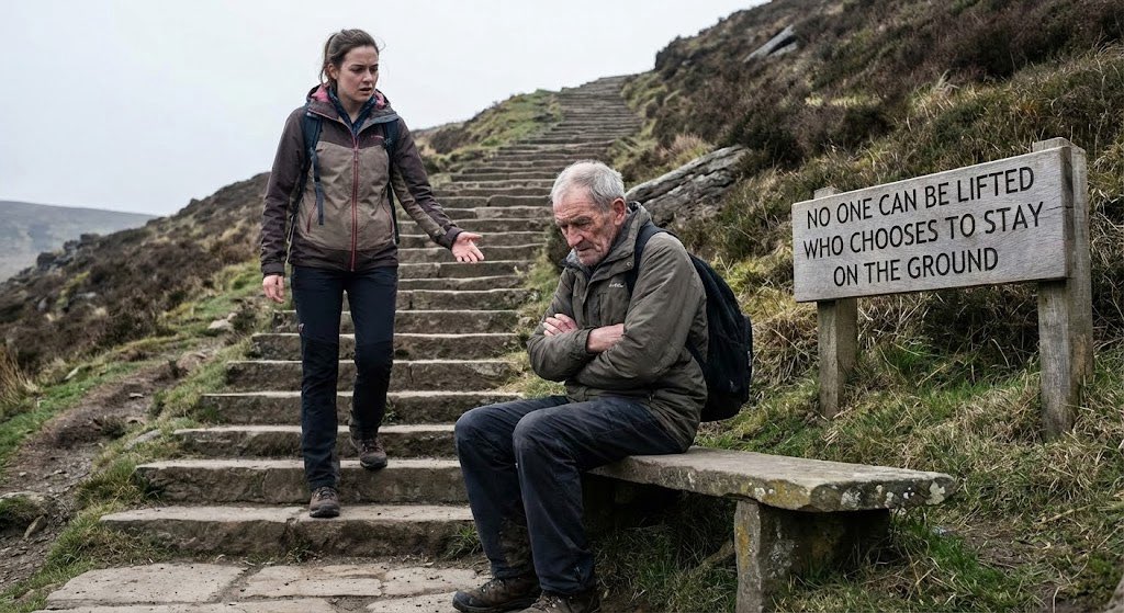 No one can be lifted who chooses to stay on the ground.