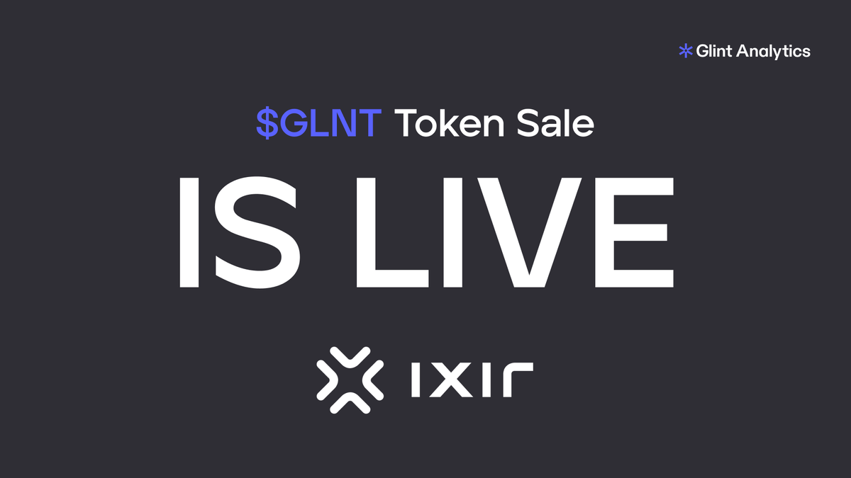 GlintAnalytics's tweet image. $GLNT Token Sale now live on @ixirpad

After selling out on @kommunitasnet and @Spores_Network in record time, we&apos;re expanding access.

Join the sale: ixirpad.com/launchpad/acde…