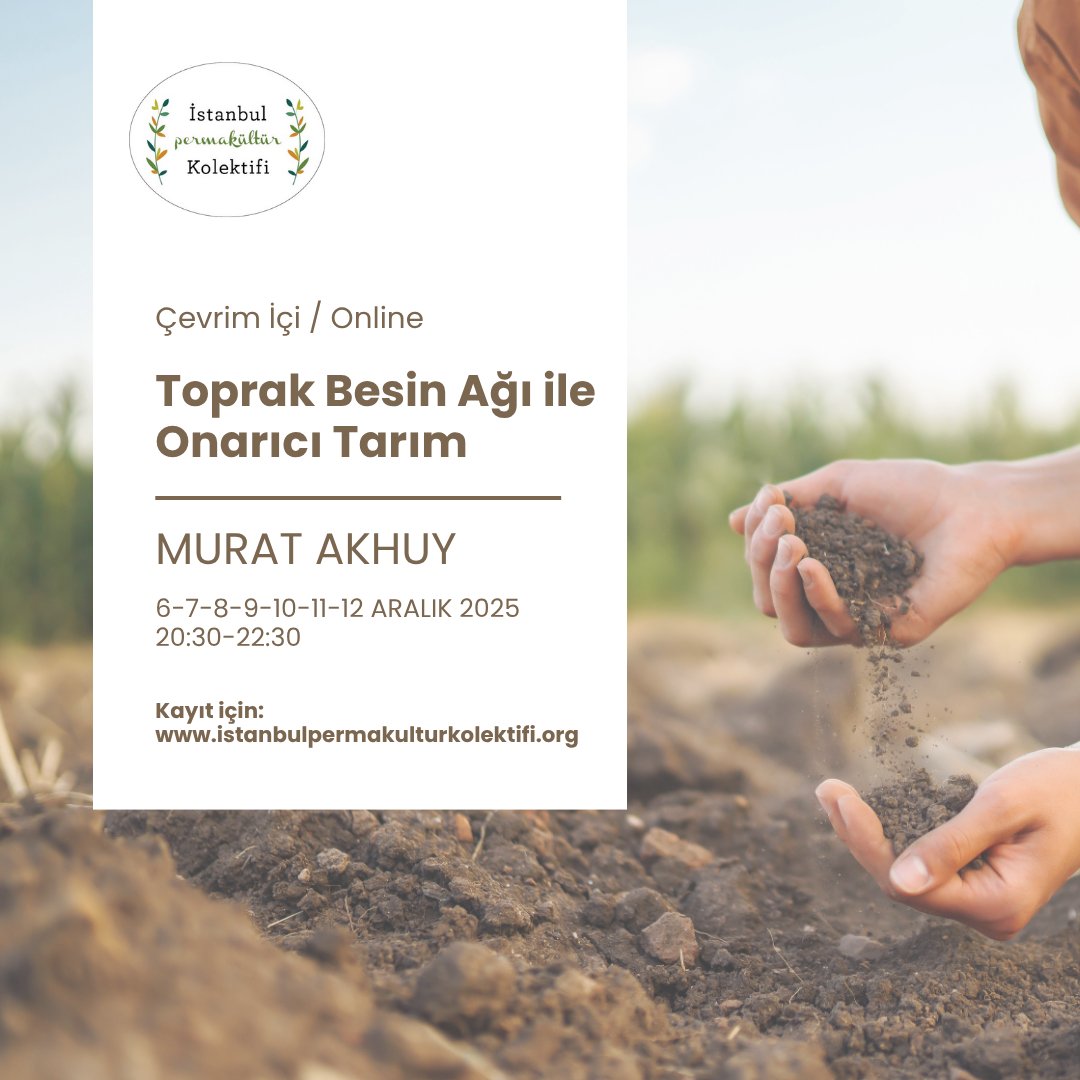 Bu eğitim çok önemli, toprağı tanımanın temeli. Kaçırdım dediğinizde üzülüyoruz. Detaylar ve kayıt formuna profilimizdeki bağlantıdan ulaşabilirsiniz. #toprak #kompost #permakültür #SoilHealth #soil