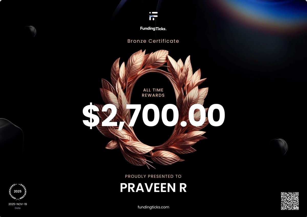Praveenrzilli's tweet image. “Consistency + discipline = rewards unlocked 
💰🔥 Proud to share my latest funding ticks payout! Hard work in prop trading pays off. #PropTrading #FundingChallenge #TradingSuccess #Forex #Futures #TraderLife #TradeSmarter #FinancialFreedom #fundingticks #FundedTrader 
@Khldfx