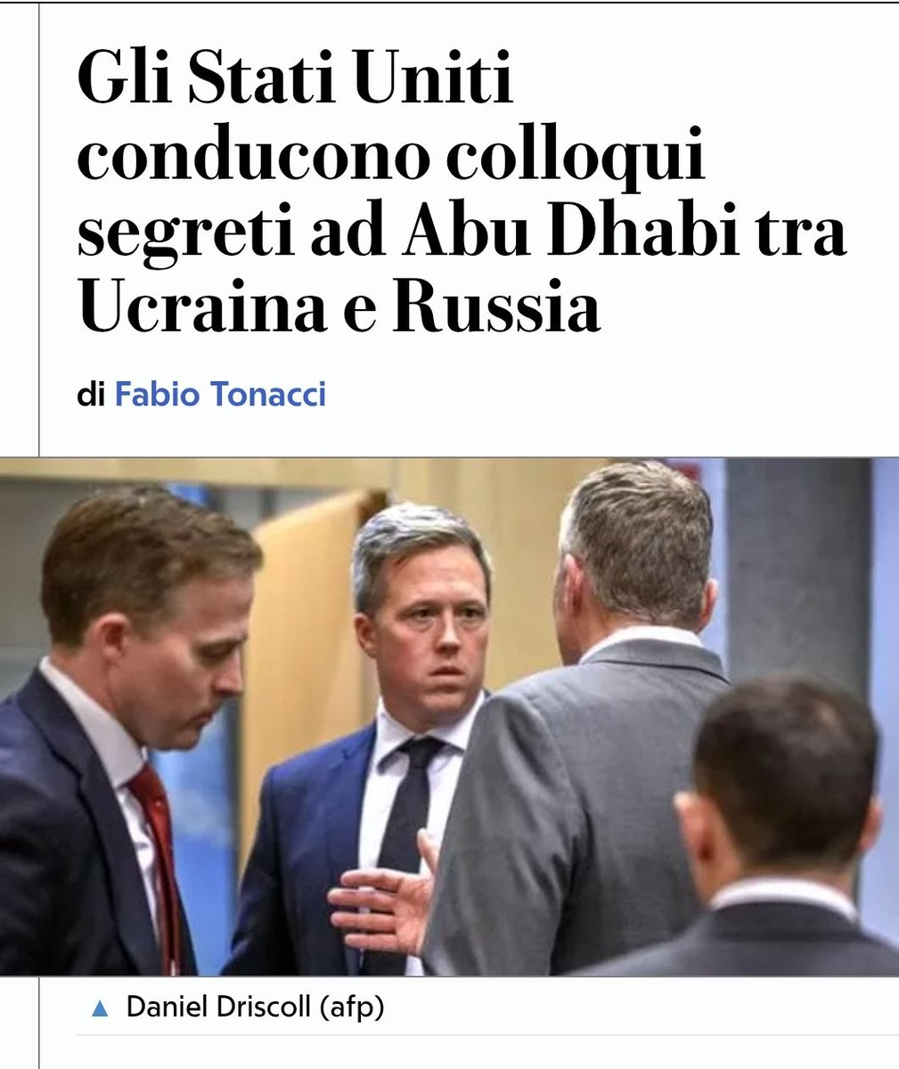 Mentre l'europa fingendo di contare qualcosa  tenta di boicottare le trattative ,  i veri colloqui sono ad abu dhabi #Ukraine #Russia #Abudhabi