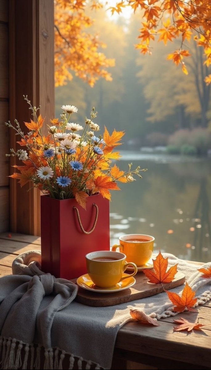 “La vida,por la mañana,se abre como una ventana al otoño: cada gesto es un regreso,cada silencio una promesa.En la claridad que se filtra a través de las hojas, la mañana susurra que la vida no tiene prisa,la vida también es esto: vivir en paz. 
#FelizMartes🧡🍁