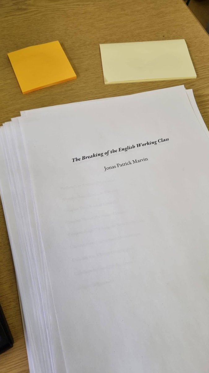 m00dyjonas's tweet image. I am delighted to announce that the manuscript for my debut book, The Breaking of the English Working Class, has been handed in!

Due out in August and published as part of the @salvagedotzone series with @VersoBooks, I cannot wait to share and discuss these ideas with you all!