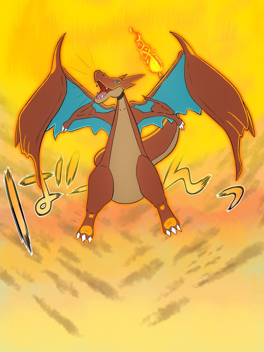 Hola gente, dejo acá un dibujo de Mega charizard Y (ya que el X esta sobrevalorado y quemado)